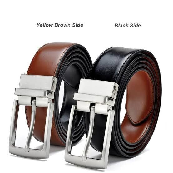 Men leather belt 2 in 1 Double Sided