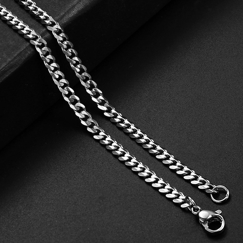 Stainless Steel Italian Thin Cuban Chain For Men